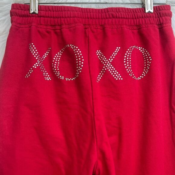 XOXO red embellished bedazzled butt sweatpants - Picture 2 of 8